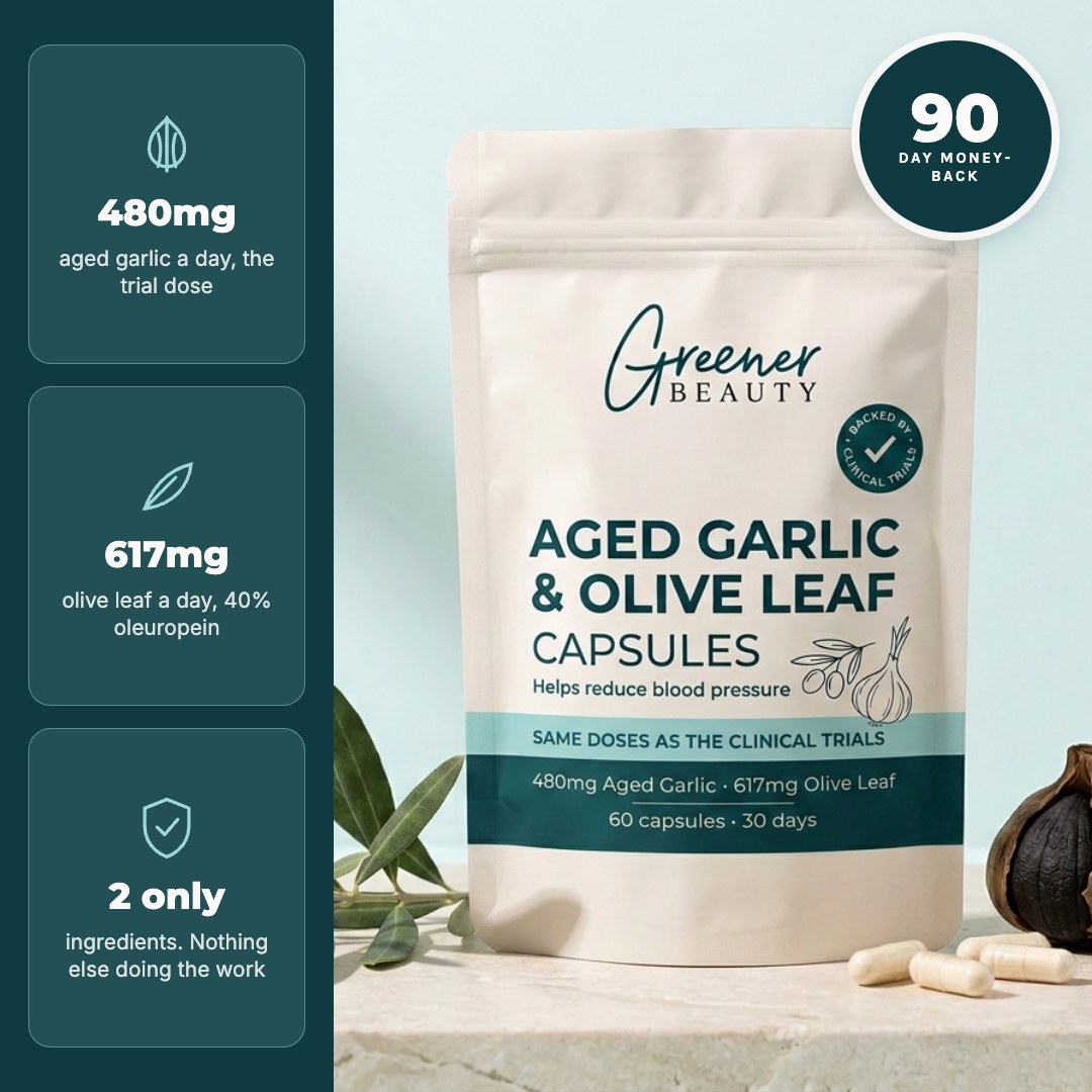 Greener Beauty Aged Garlic & Olive Leaf Capsules