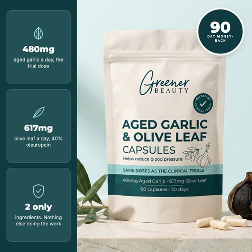 Greener Beauty Aged Garlic & Olive Leaf Capsules
